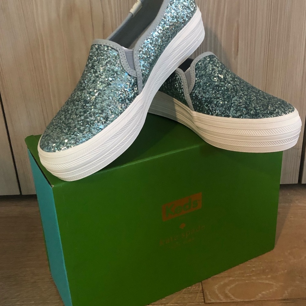 Kate Spade Triple Decker Glitter Platform Keds NWT 5.5 ✨